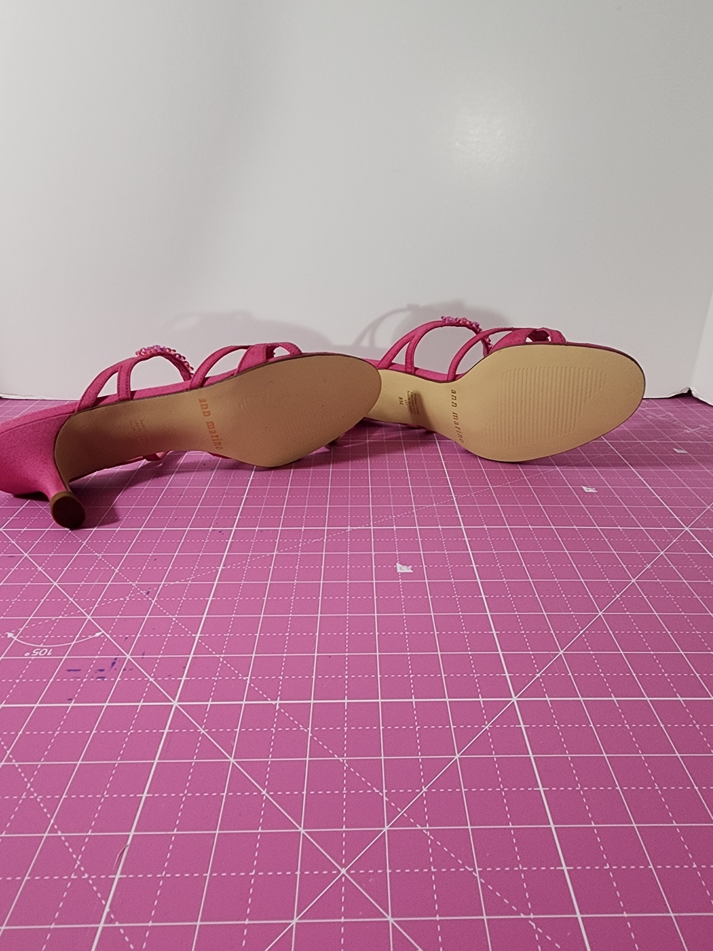 Ann Marino Hot Pink Jeweled Strap Sandals -8 - Picture 6 of 7